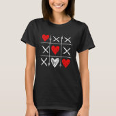 Funny Tic Tac Toe Game Niedlich Valentine Day Verl T-Shirt (Vorderseite)