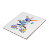 Funny Tie Dye Rabbit Baseball Easter Bunny Men Boy Fliese (Seite)