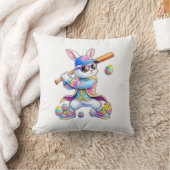 Funny Tie Dye Rabbit Baseball Easter Bunny Men Boy Kissen (Decke)