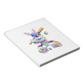 Funny Tie Dye Rabbit Baseball Easter Bunny Men Boy Notizblock (angewinkelt)