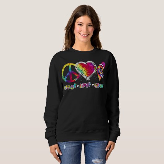 Funny Tie Dye Student Teacher Peace Love 1st Sweatshirt (Vorne ganz)