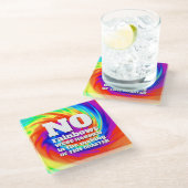 Funny TieDye No Rainbows wurden gequält ... Glasuntersetzer (Schrägansicht)