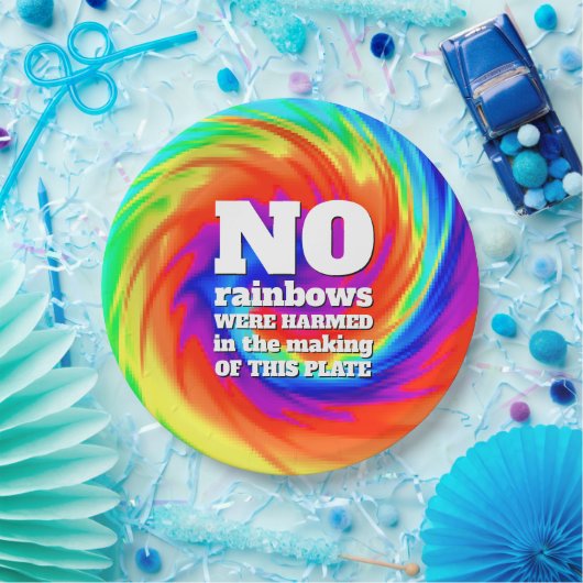 Funny TieDye No Rainbows wurden gequält ... Pappteller (Party)