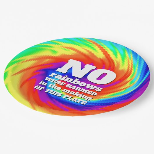 Funny TieDye No Rainbows wurden gequält ... Pappteller (Schrägansicht)