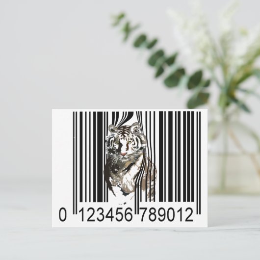 Funny tiger Barcode Vektor Postkarte (Stehend Vorderseite)