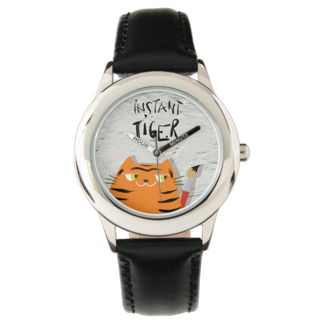 Funny Tiger Face | Cat Watch for Kids Armbanduhr (Vorderseite)