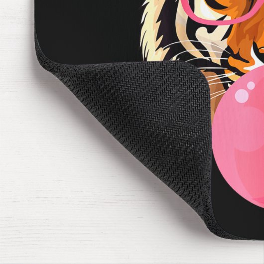 Funny Tiger Gles Blowing Bubble Gum Cute Tiger Fac Mousepad (Ecke)
