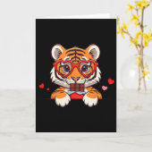 Funny Tiger Heart Chocolate Valentine Tiger Womens Karte (Gelbe Blume)