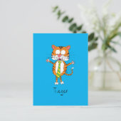 Funny Tiger in einer Krawatte Cartoon Kinder Postkarte (Stehend Vorderseite)