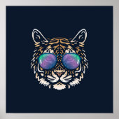 Funny Tiger | Mit Sonnenbrille Mauer drucken Poster (Vorne)