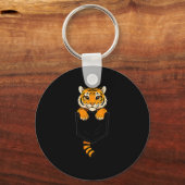 Funny Tiger Peeking In Cket Animal Lover Men Women Schlüsselanhänger (Vorderseite)
