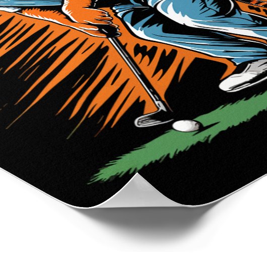 Funny Tiger Playing Golf Funny Animal Golfer Tiger Poster (Ecke)