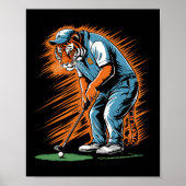 Funny Tiger Playing Golf Funny Animal Golfer Tiger Poster (Vorne)