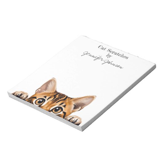 Funny Tiger Tabby Cat Notepad Notizblock (Rotiert)