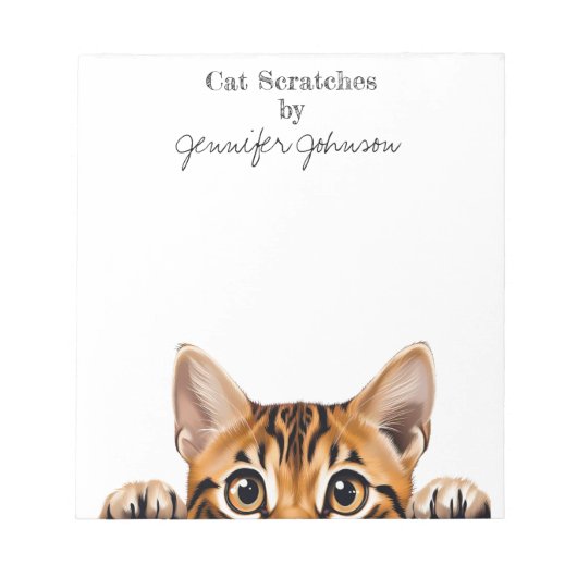 Funny Tiger Tabby Cat Notepad Notizblock (Vorderseite)
