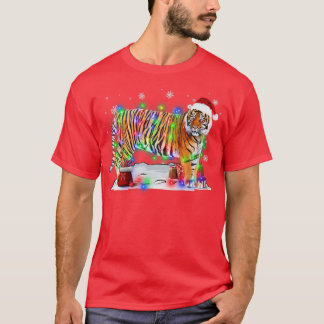 Funny Tiger Tree Weihnachtsbeleuchtung Xmas Pajama T-Shirt