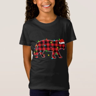 Funny Tiger Weihnachtsbaum Rote Karierte Weihnacht T-Shirt
