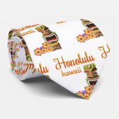 Funny Tiki Honolulu Hawaii Krawatte (Gerollt)