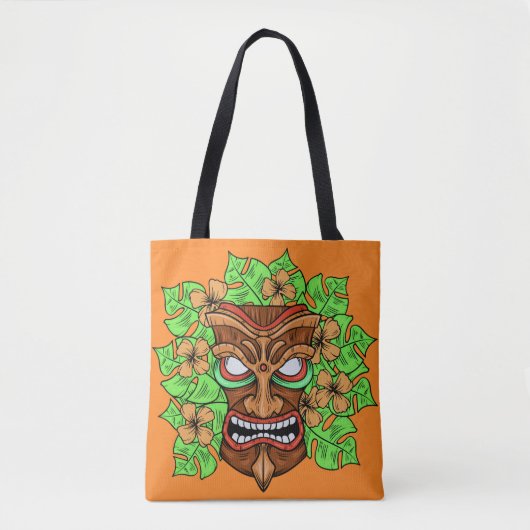 Funny Tiki Mask bags Tasche (Vorderseite)
