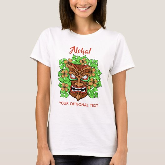 Funny Tiki Mask Custom Text Shirts & Jacken (Vorderseite)