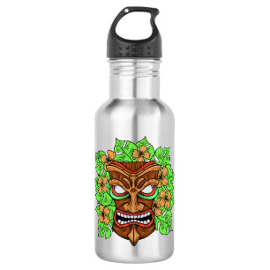 Funny Tiki Maske individuelle Name Wasserflaschen Trinkflasche