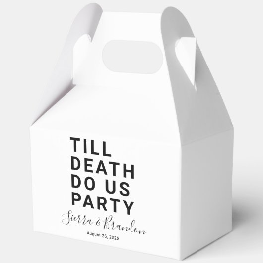 Funny Till Death Do us Party Hochzeit oder Verlobu Geschenkschachtel (Vorderseite)