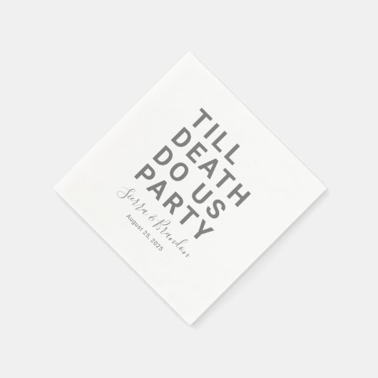 Funny Till Death Do us Party Hochzeit oder Verlobu Serviette (Ecke)