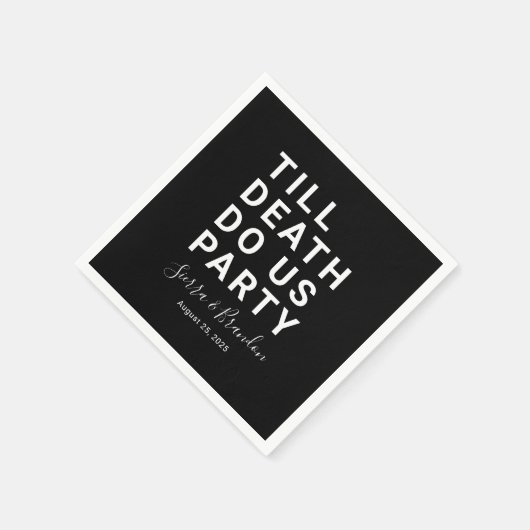 Funny Till Death Do us Party Hochzeit oder Verlobu Serviette (Ecke)