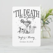 Funny Till Death Do us Party Hochzeitseinladungen Einladung (Stehend Vorderseite)