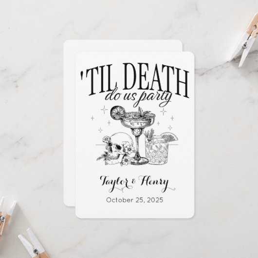 Funny Till Death Do us Party Hochzeitseinladungen Einladung (Vorderseite/Rückseite Beispiel)