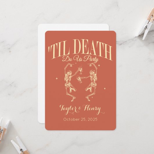 Funny Till Death Do us Party Hochzeitseinladungen Einladung (Vorderseite/Rückseite Beispiel)