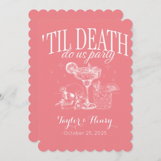 Funny Till Death Do us Party Hochzeitseinladungen Einladung (Vorne/Hinten)