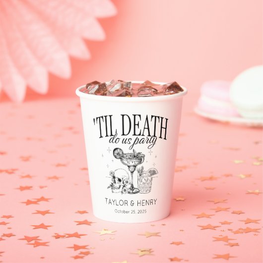 Funny Till Death Do us Party Hochzeitspapier Cups Pappbecher (Insitu)