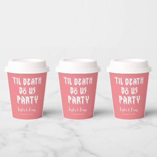 Funny Till Death Do us Party Hochzeitspapier Cups Pappbecher (Multi)