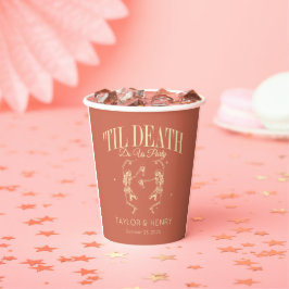 Funny Till Death Do us Party Hochzeitspapier Cups Pappbecher