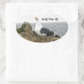 Funny Tilt Head Seagull Ovaler Aufkleber (Tasche)