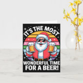 Funny Time For A Beer Santa Christmas Karte (Gelbe Blume)