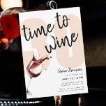 Funny Time to Wine Glass Humor 30. Geburtstag Einladung<br><div class="desc">Eine lustige 30. Geburtstagsvorlage für Party Einladungen mit einem Aquarellbild eines Rotwein-Glases und dem Titel "Zeit zu Wein" in der modernen Kalligraphie-Schrift. Ein humorvoller 30. Geburtstag lädt zu einem Dinner am 30. Geburtstag ein,  der mit einem Party,  einer Weinkellerei oder einem Restaurant,  einem Bistro... </div>