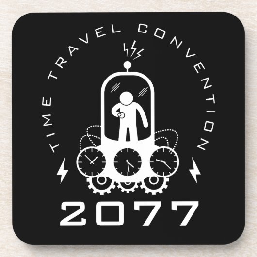 Funny Time Travel Science Fiction Getränkeuntersetzer (Vorderseite)