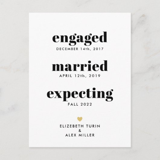 Funny Timeline Pregnancy Ankündigung Ein Foto (Vorderseite)