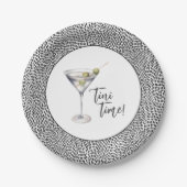 Funny 'Tini Time Martini Cocktail Party Pappteller (Vorderseite)
