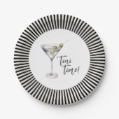 Funny 'Tini Time Martini Cocktail Party Pappteller (Vorderseite)