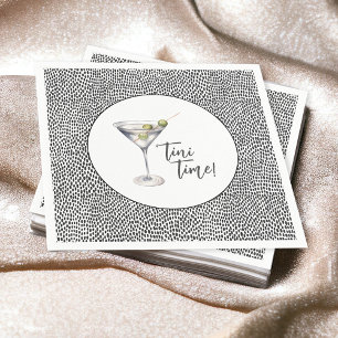 Funny 'Tini Time Martini Cocktail Party Serviette