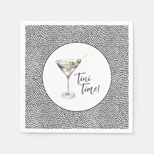 Funny 'Tini Time Martini Cocktail Party Serviette (Vorderseite)