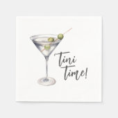 Funny 'Tini Time Martini Cocktail Serviette (Vorderseite)