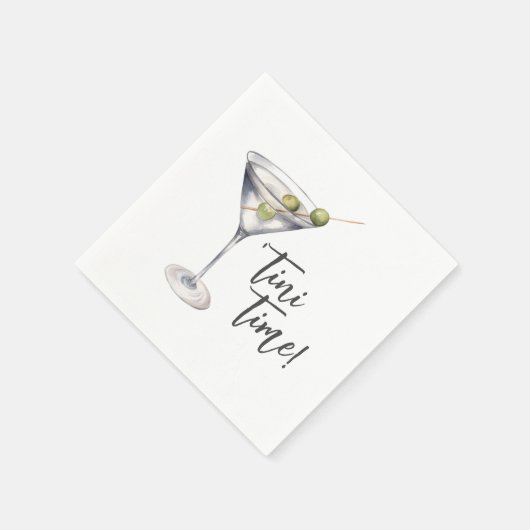 Funny 'Tini Time Martini Cocktail Serviette (Ecke)