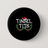 Funny Tinsel Matching Jingle Christmas Couples Button (Vorderseite)