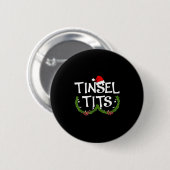 Funny Tinsel Matching Jingle Christmas Couples Button (Vorne & Hinten)