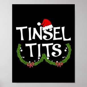 Funny Tinsel Matching Jingle Christmas Couples Poster