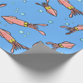 Funny Tintenfisch Cartoon Packpapier (Ecke)